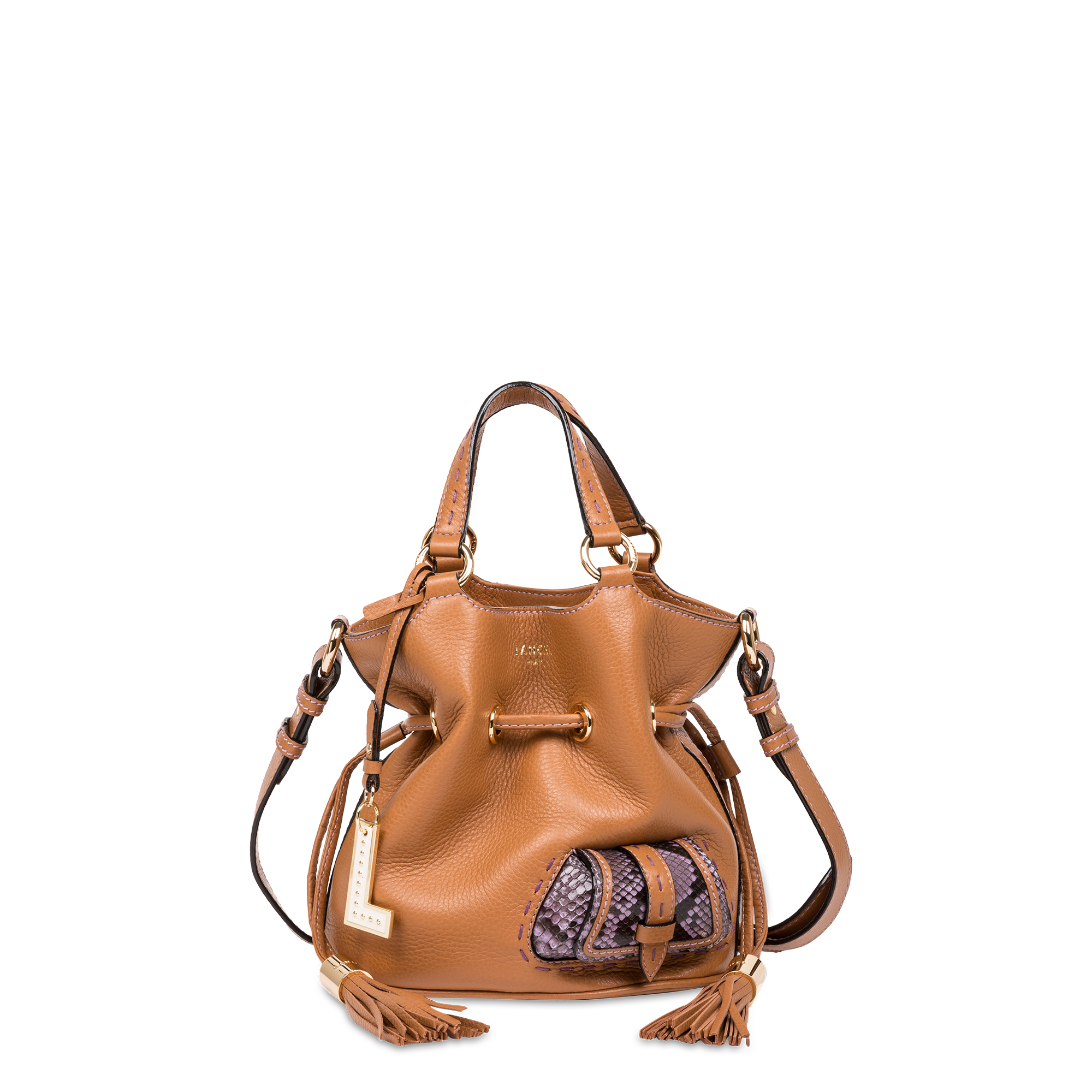 Sac seau top lancel camel