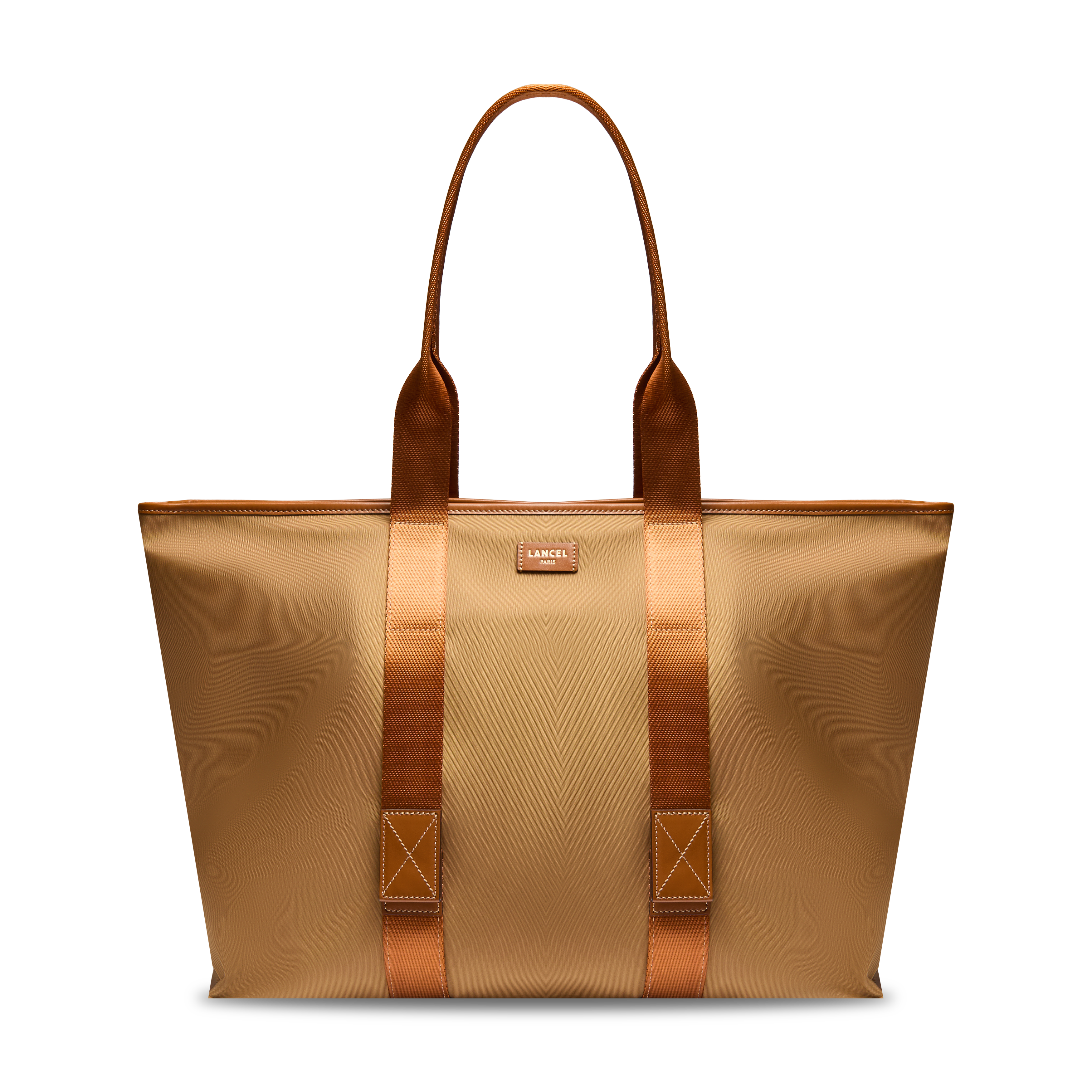 LANCEL ショルダーバッグ 保存袋付き MISTRAL ROLLABLE DE LANCEL — L ZIP TOTE BAG— BEIGE– Lancel