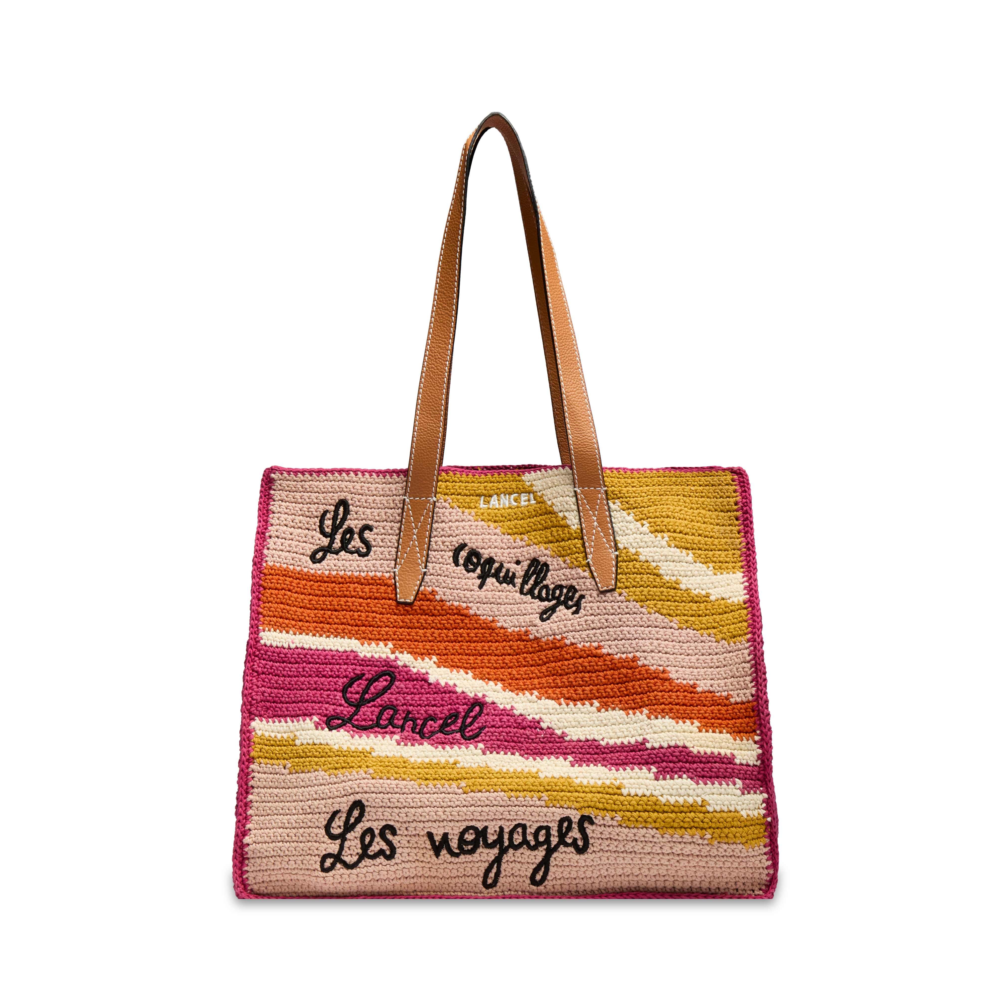 SUMMER MANIA — L TOTE BAG— MULTICO PINK SORBET– Lancel