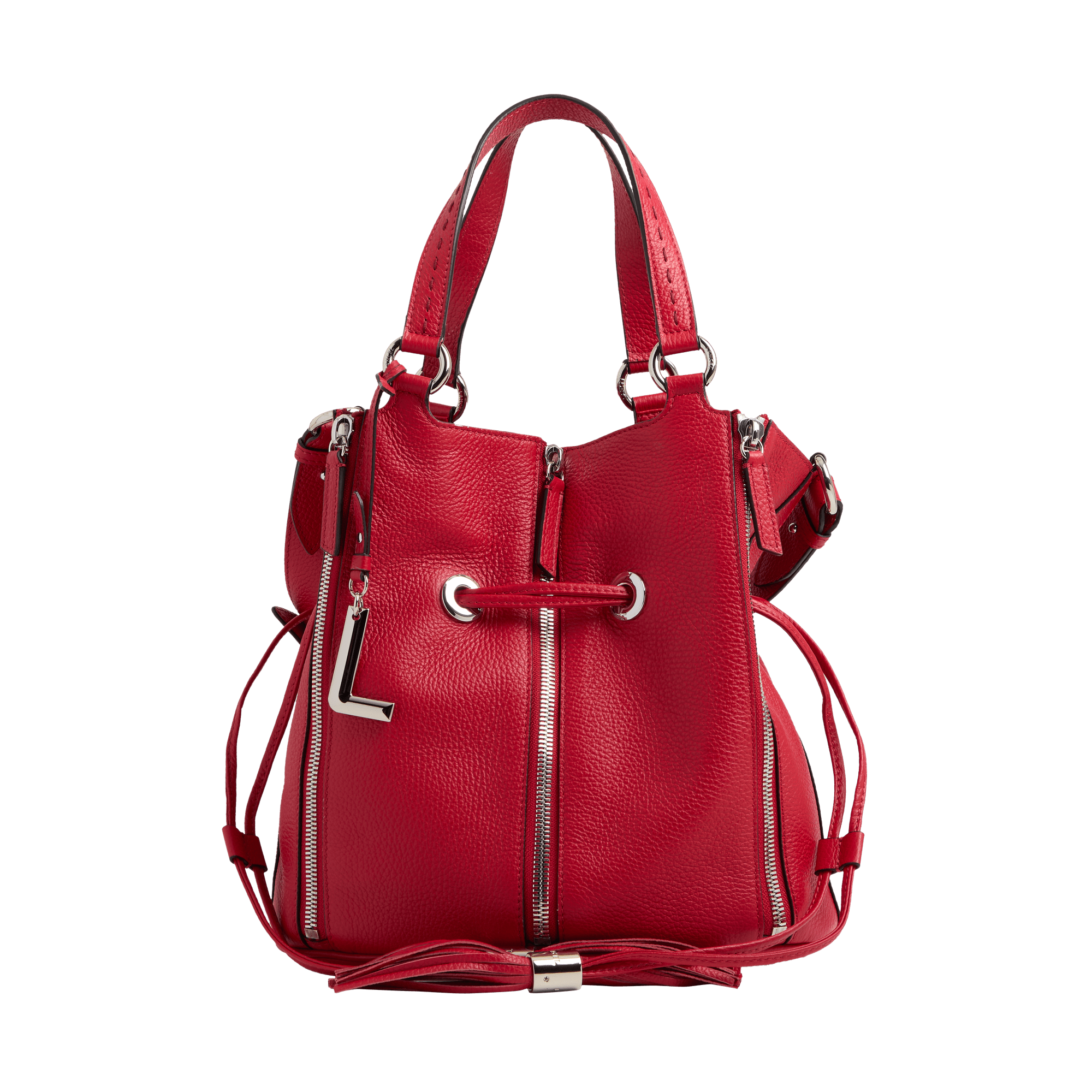 PREMIER FLIRT DE LANCEL — M BUCKET BAG— NEW LANCEL RED– Lancel