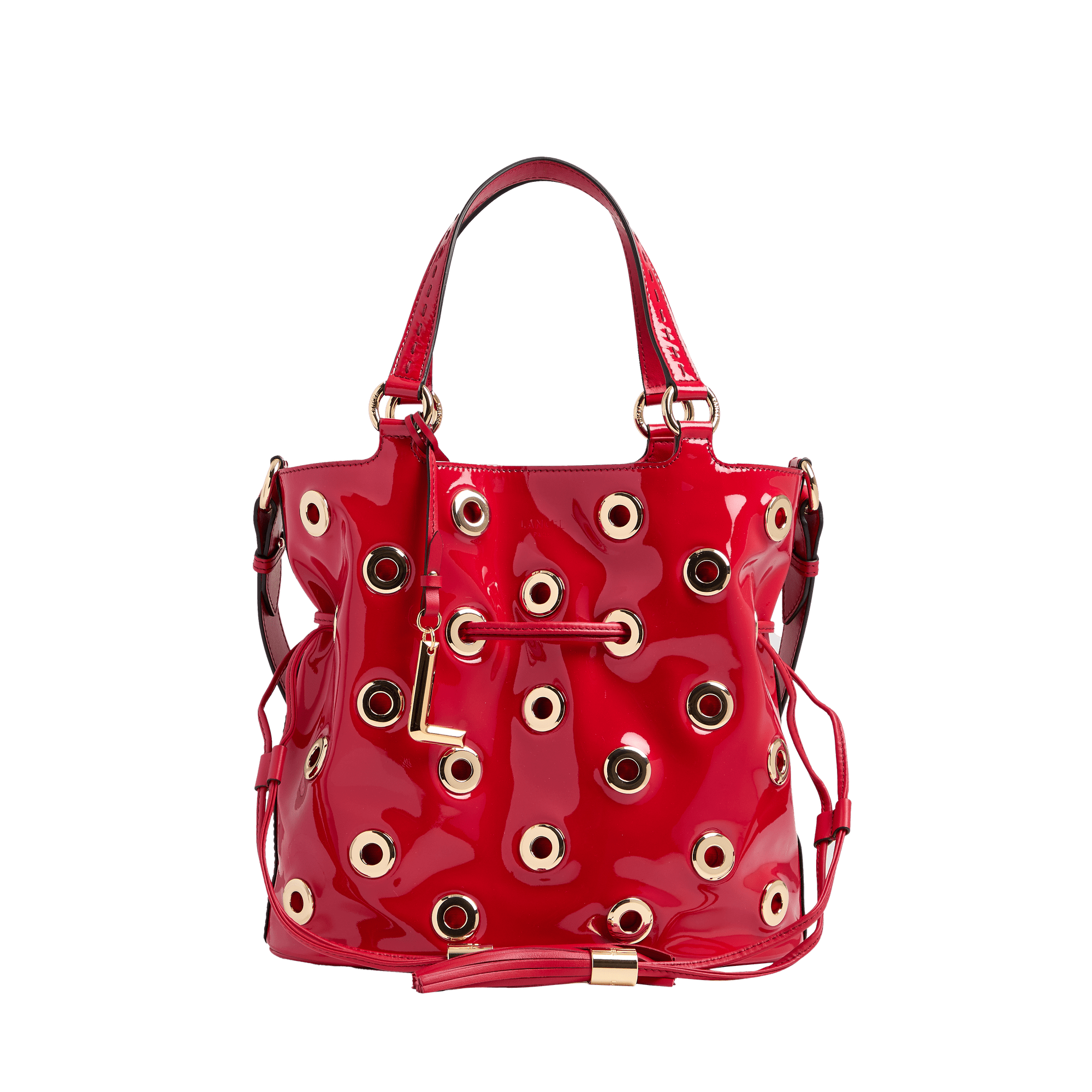 PREMIER FLIRT DE LANCEL — M BUCKET BAG— NEW LANCEL RED– Lancel