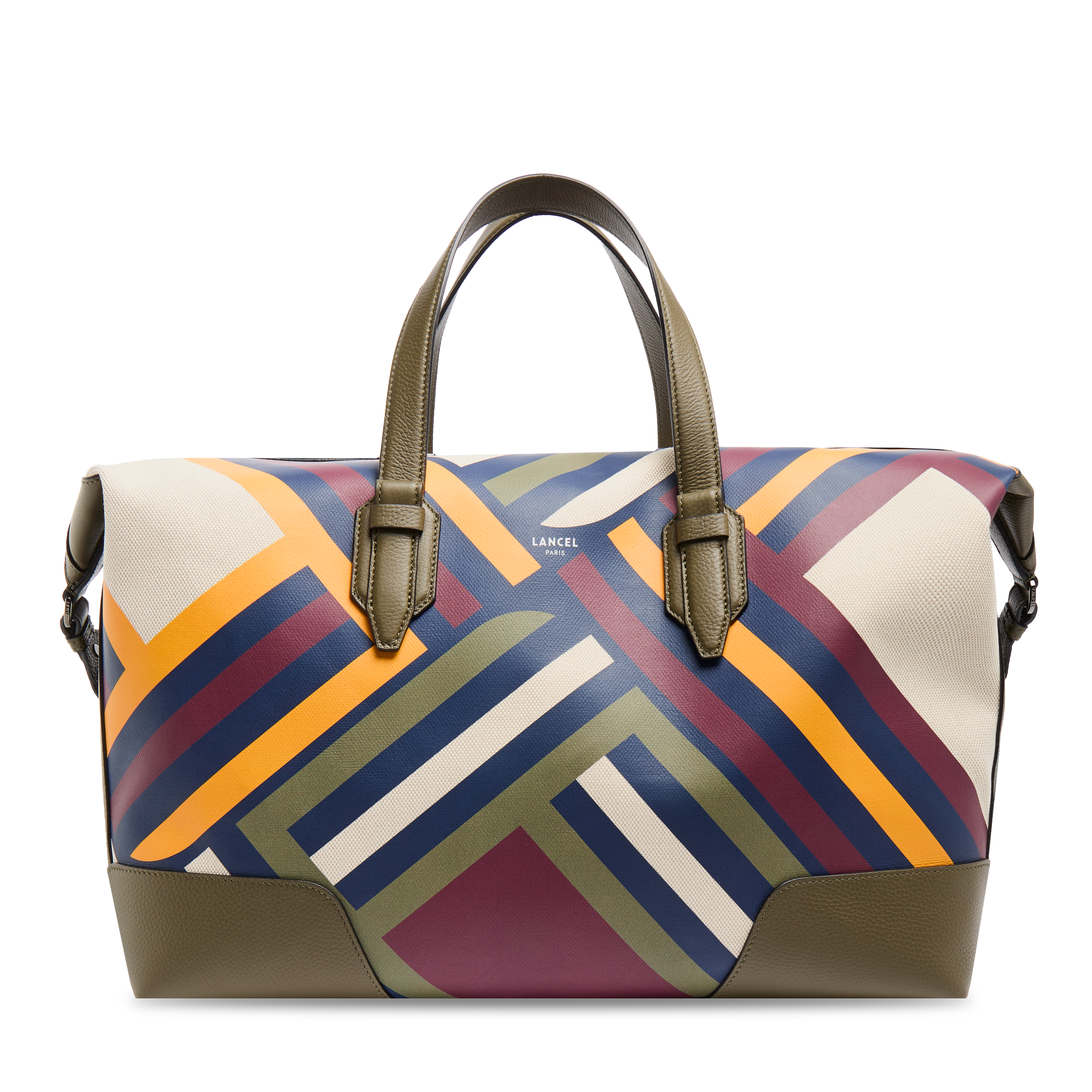 CHARLIE DE LANCEL — ZIP DUFFLE BAG— MULTICO DARK KHAKI– Lancel