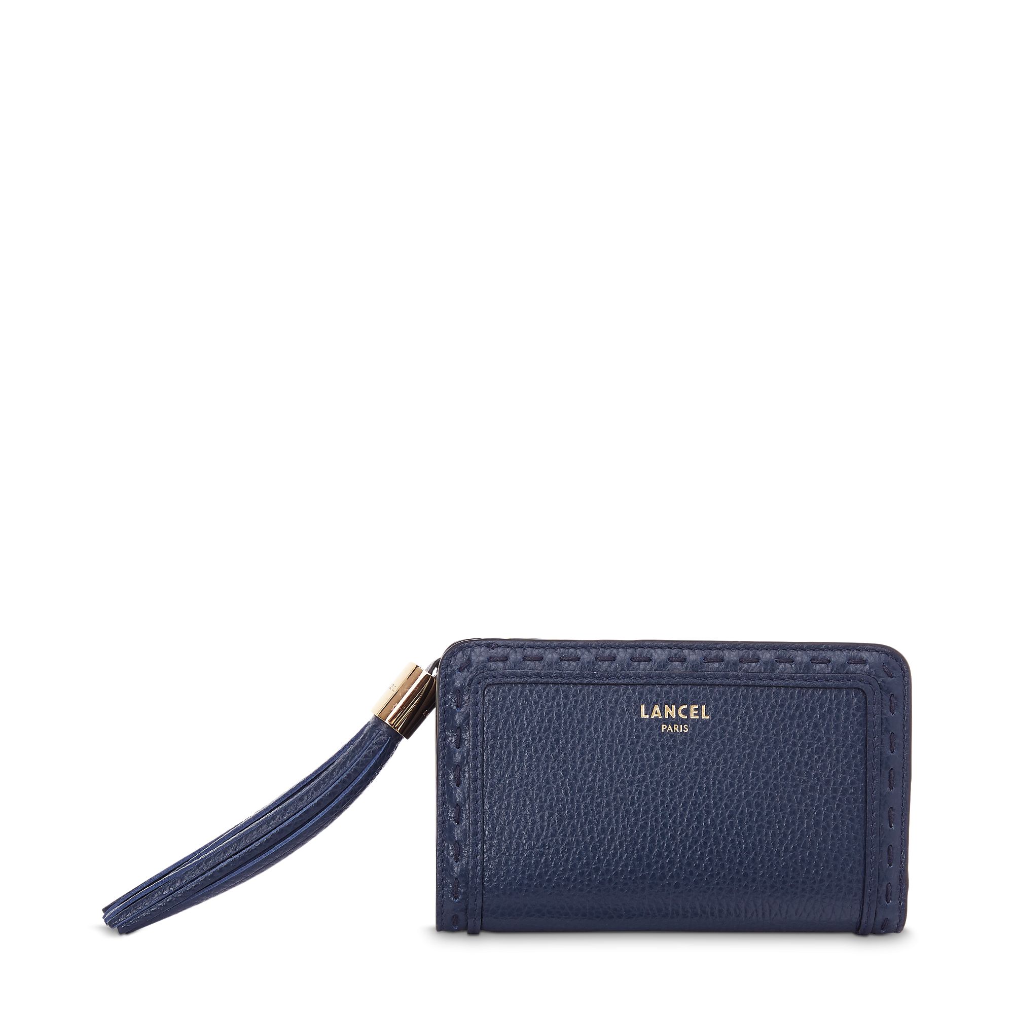 Portefeuille rectangulaire compact zippe Lancel