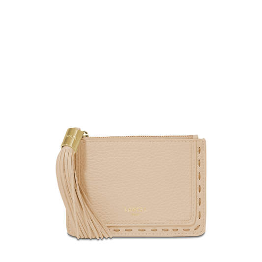 PORTE-CARTES ZIPPÉ L - Cappuccino/dore
