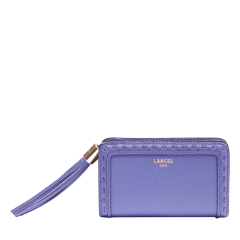 PREMIER FLIRT DE LANCEL — RECTANGULAR ZIP WALLET— INDIGO– Lancel