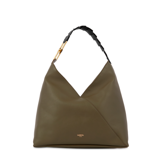 SAC HOBO ZIPPÉ - Kaki fonçé/noir