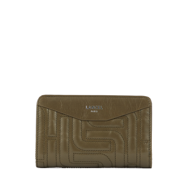 Portefeuille rectangulaire compact zipp Lancel