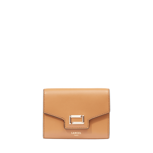 Rectangular flap compact wallet Angele de Lancel - Camel
