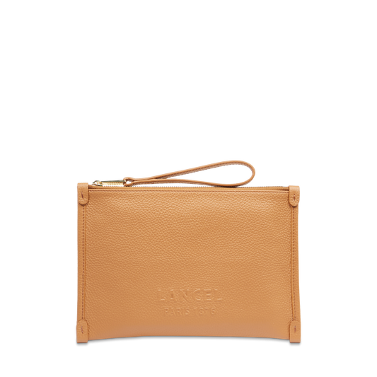 S zip wristlet pouch Jour de Lancel - Camel
