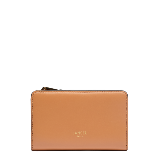 Compact rectangular zip wallet Origami de Lancel - Tortoise