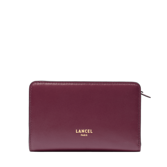 Rectangular zip wallet Origami de Lancel - Blackcurrant
