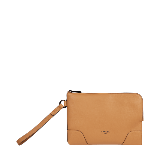 S ZIP WRISTLET POUCH - Camel