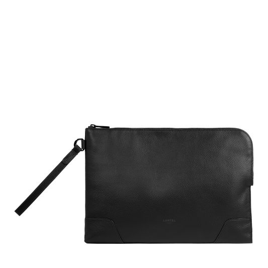 Pochette zippée L avec dragonne Charlie de Lancel - Noir
