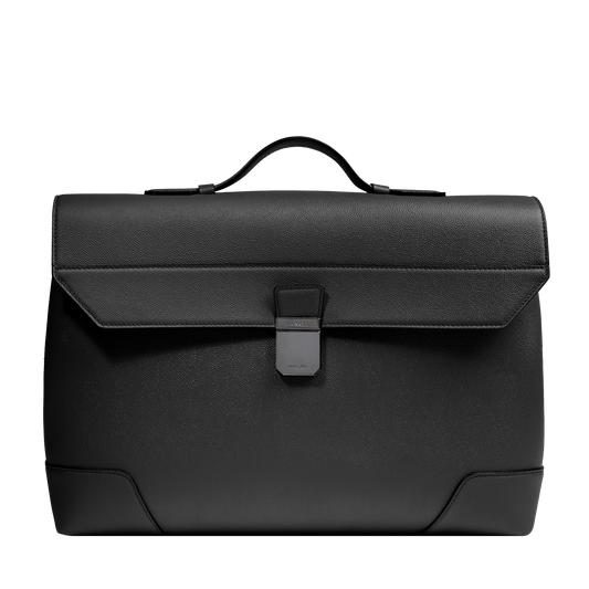 BRIEFCASE SLIM A RABAT ET FERMOIR - Noir