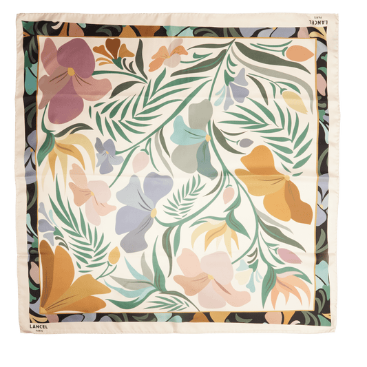 Square 90 Motif Reve de Fleurs - Multico White