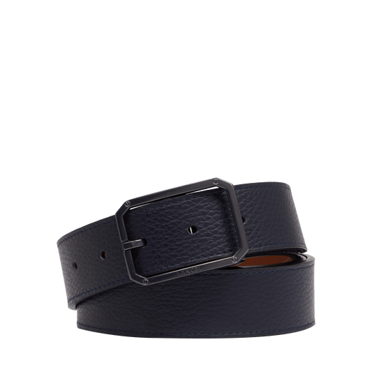 30MM REVERSIBLE ADJUSTABLE BELT - Navy blue/cognac
