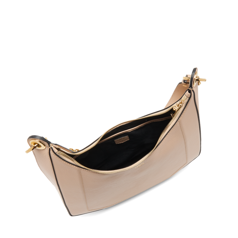 CROISETTE DE LANCEL — L ZIP BAG DOUBLE CARRY— CAPPUCCINO– Lancel CROISETTE DE LANCEL — L ZIP BAG DOUBLE CARRY— CAPPUCCINO– Lancel