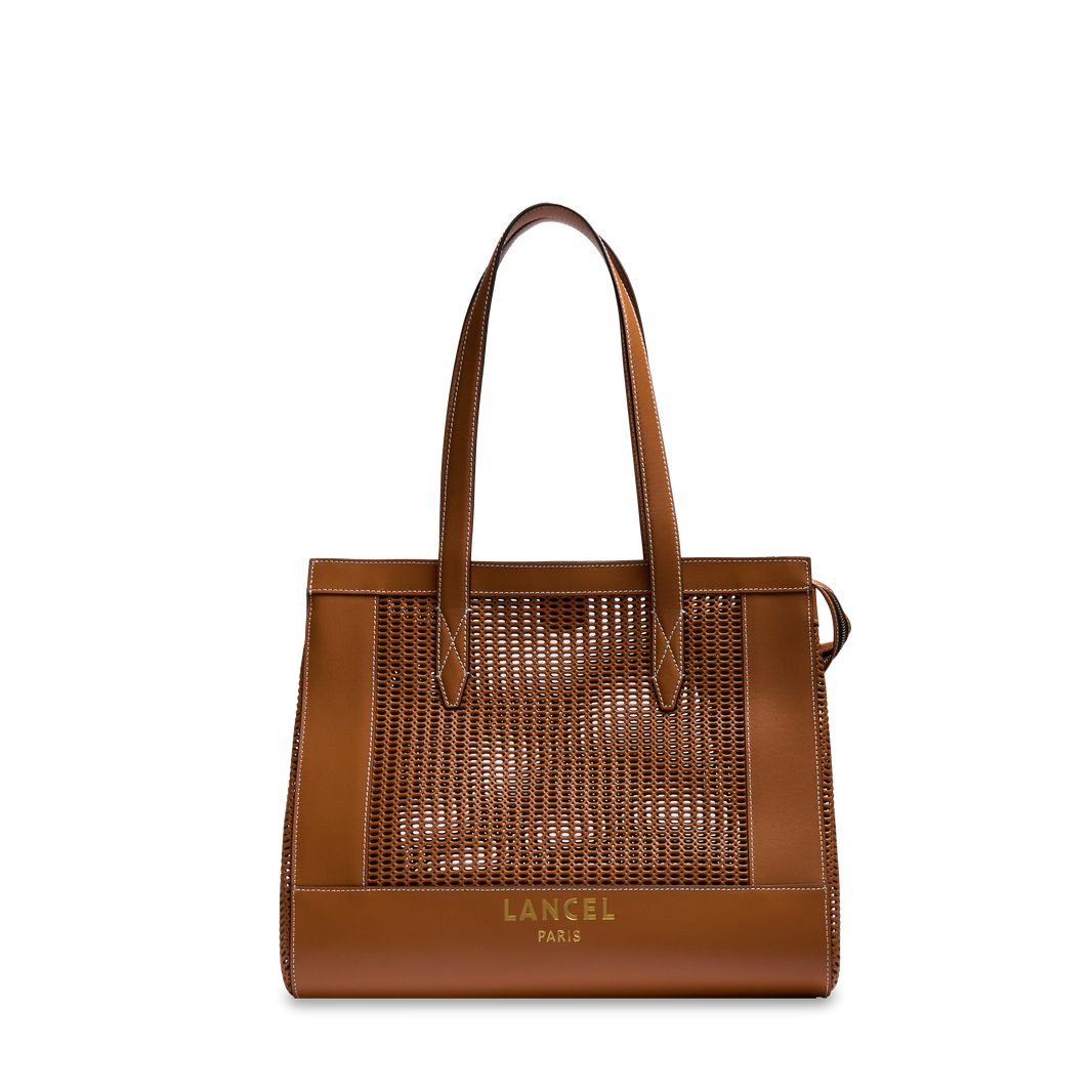 Sac Caban Femme En Cuir – Couleur Chêne Cannelle – 38x26 Cm – Poche Cousue – Vintage