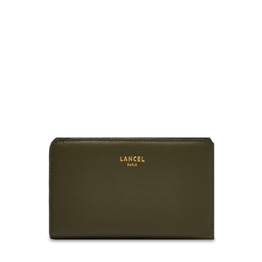 Portefeuille rectangulaire zippé Bcbg de Lancel - Kaki Foncé - Kaki fonce