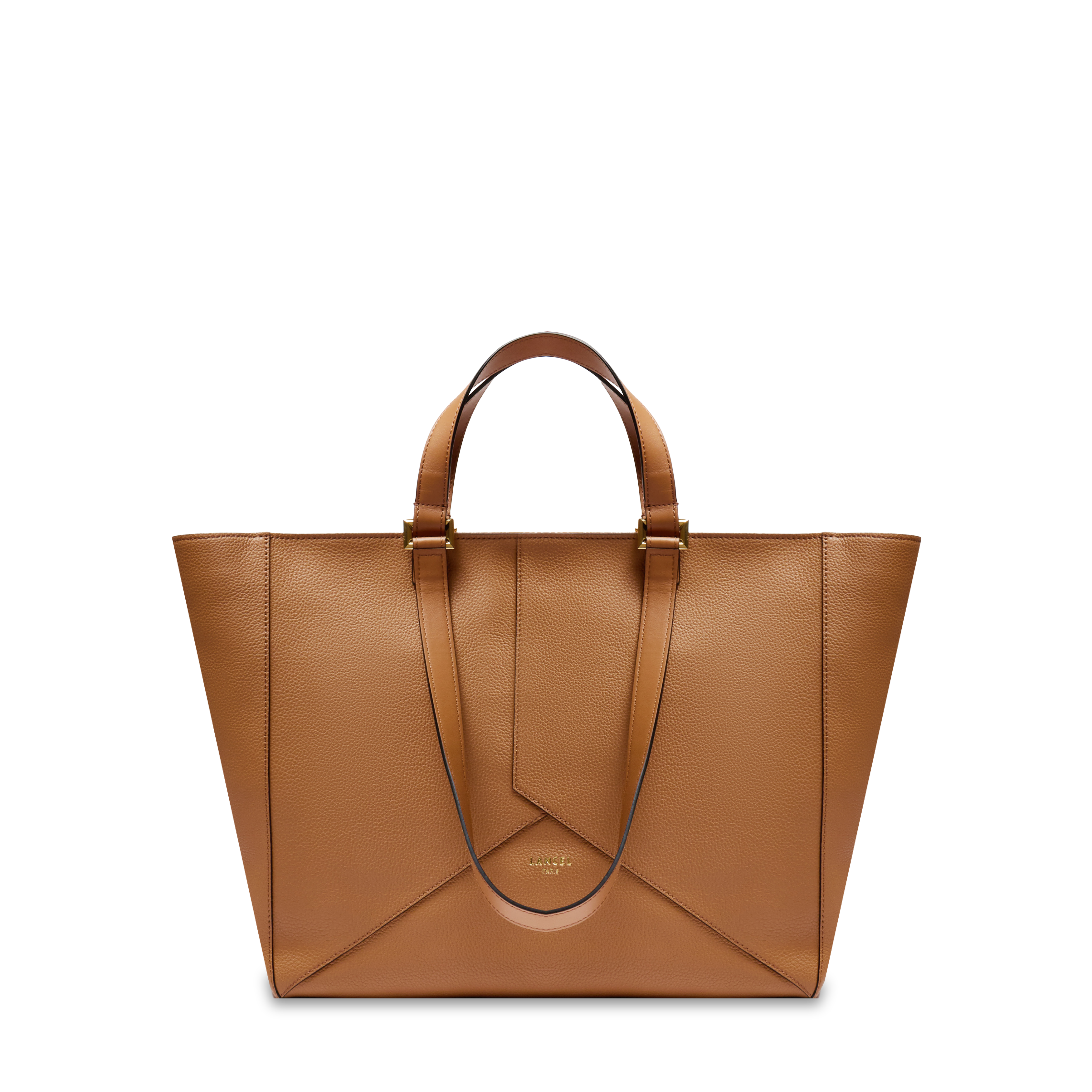 ENVELOPPE DE LANCEL — M ZIP TOTE BAG DOUBLE CARRY — CAMEL – Lancel