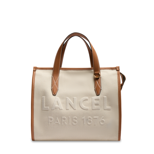 M ZIP TOTE BAG DOUBLE CARRY - Natural/camel