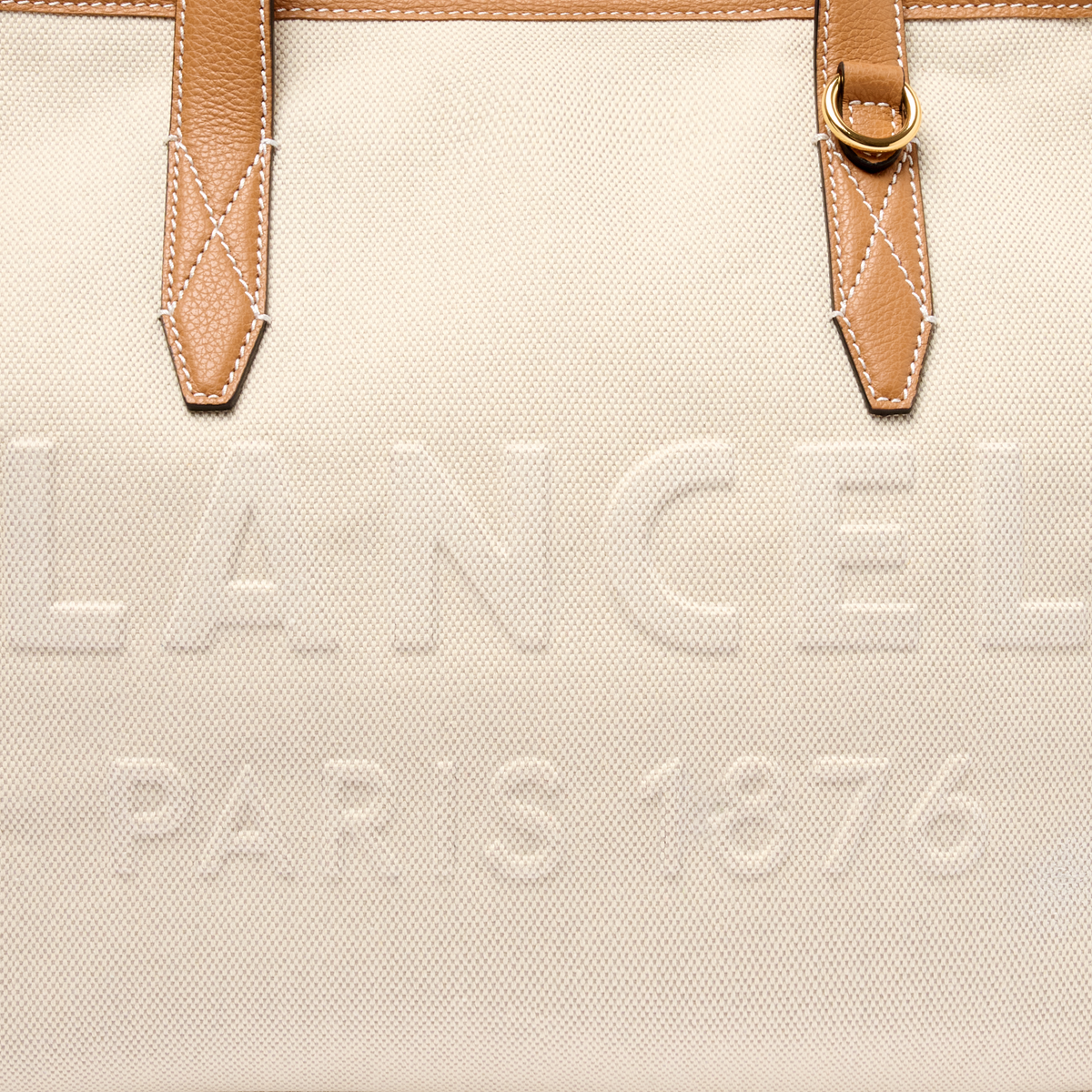 JOUR DE LANCEL — M ZIP TOTE BAG DOUBLE CARRY — NATURAL/CAMEL – Lancel