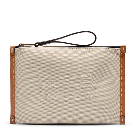 S ZIP WRISTLET POUCH - Natural/camel