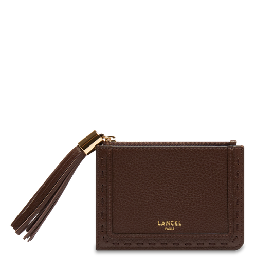 Porte-cartes zippé L avec gousset Premier Flirt de Lancel - Noix De Coco