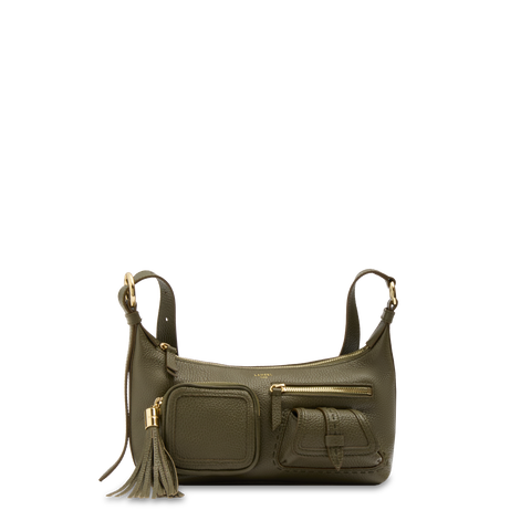 Pocket shoulder Accent Bag／コーデュラカーキ PREMIER FLIRT DE LANCEL — S MULTIPOCKET ZIP CROSSBODY BAG— DARK