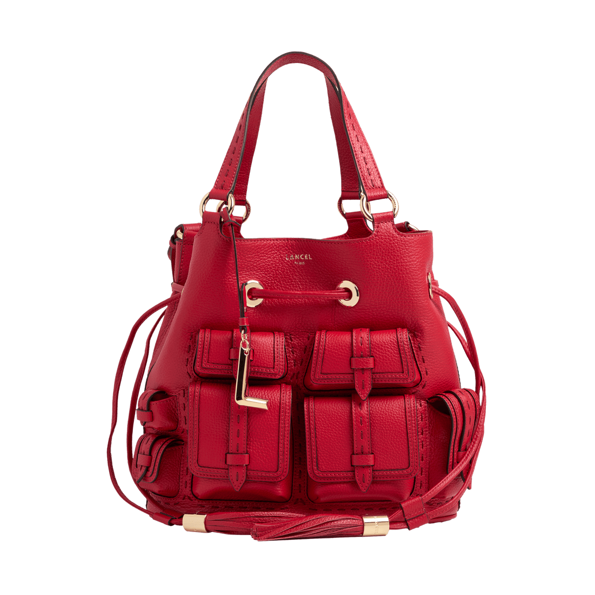 PREMIER FLIRT DE LANCEL — M BUCKET BAG — NEW LANCEL RED – Lancel