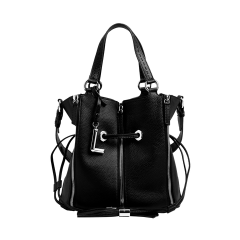 PREMIER FLIRT DE LANCEL — M BUCKET BAG— BLACK– Lancel
