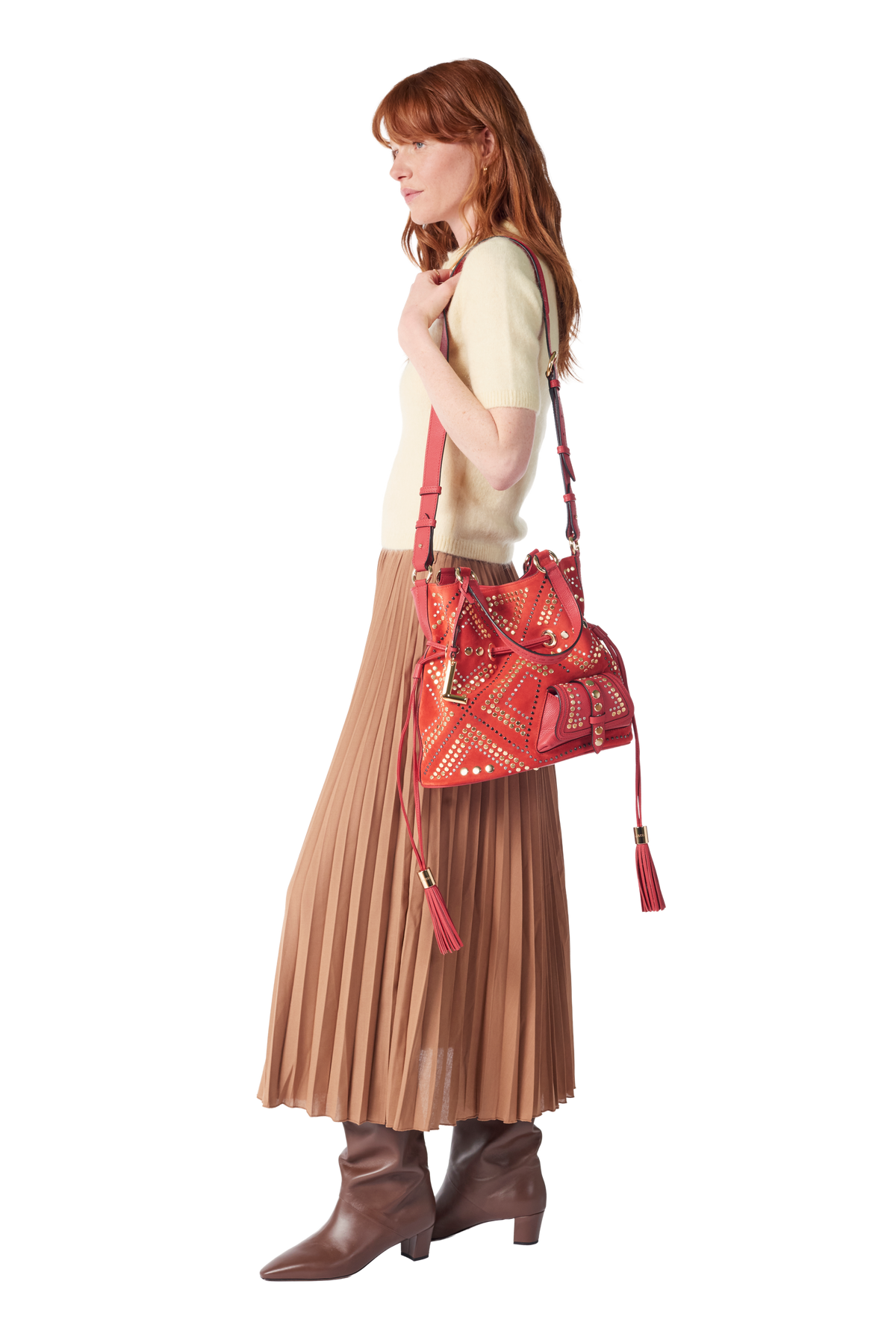 PREMIER FLIRT DE LANCEL — M BUCKET BAG — NEW LANCEL RED – Lancel