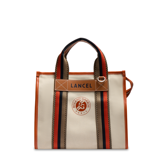 M ZIP TOTE BAG - Natural/orange clay