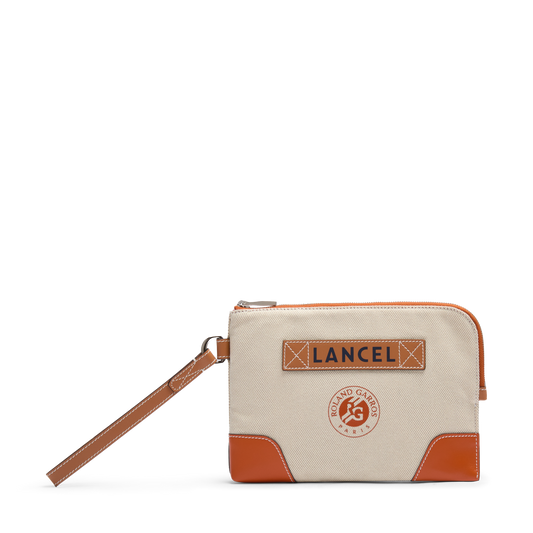 Pochette dragonne zippée Lancel X Roland Garros - Naturel/Terre Battue - Nat/terre battue