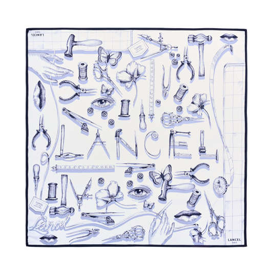 Carré 90 Savoir-Faire Pattern - Noir/Blanc