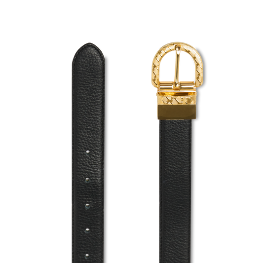 CEINTURE 30MM ARDILLON REVERSIBLE AJUSTABLE - Noir/kaki