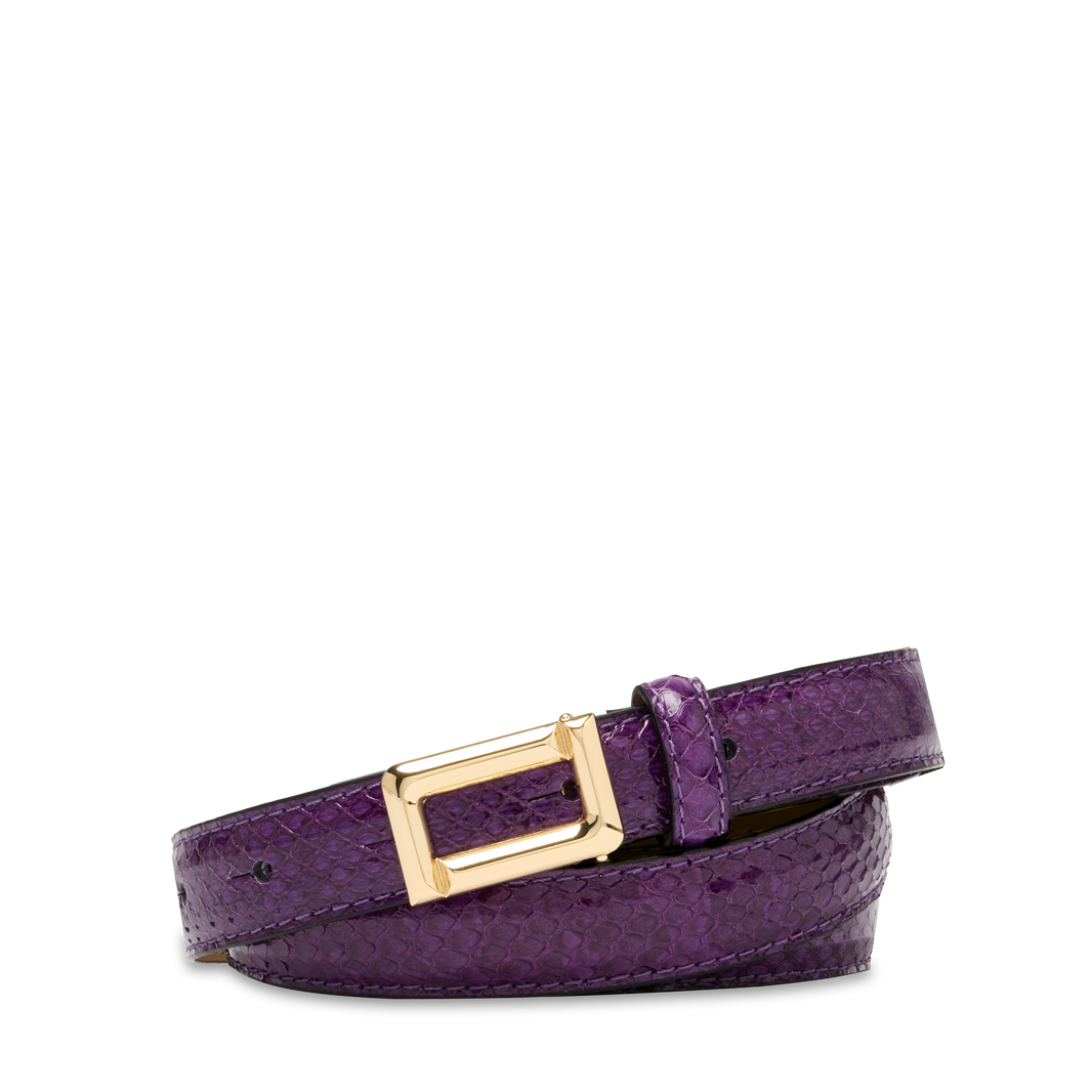 ❤️ LANCEL PARIS Navy Blue and Gold Leather Belt. Made in Italy. NicoBlu® Tinsley Leather Belt in Croc-Embossed Navy main image 4