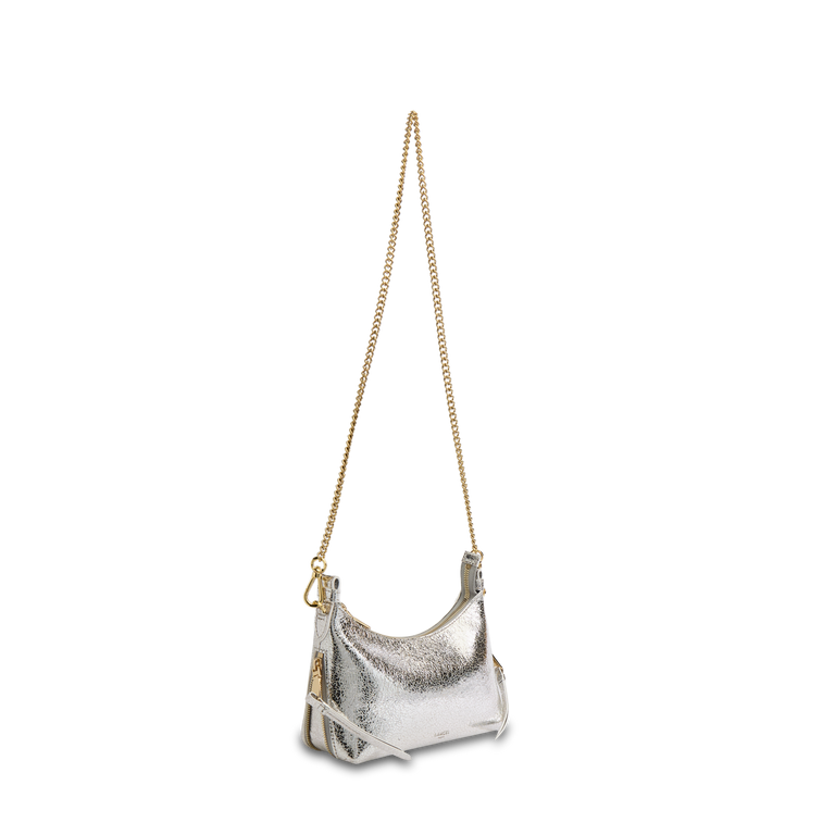 Sac baby hobo zippé Origami de Lancel - Argenté