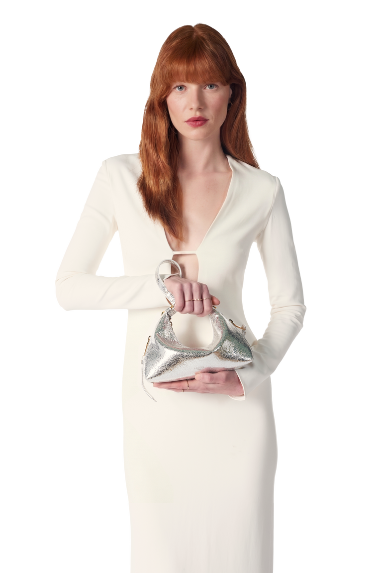 Sac baby hobo zippé Origami de Lancel - Argenté