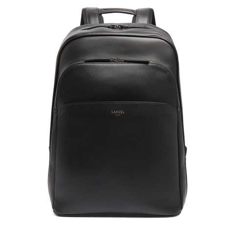 EDGARD DE LANCEL — 15'6 2-ZIP COMPARTMENT BACKPACK— BLACK– Lancel