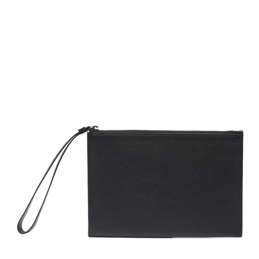 MINI IPAD WRISTLET ZIP POUCH - Black