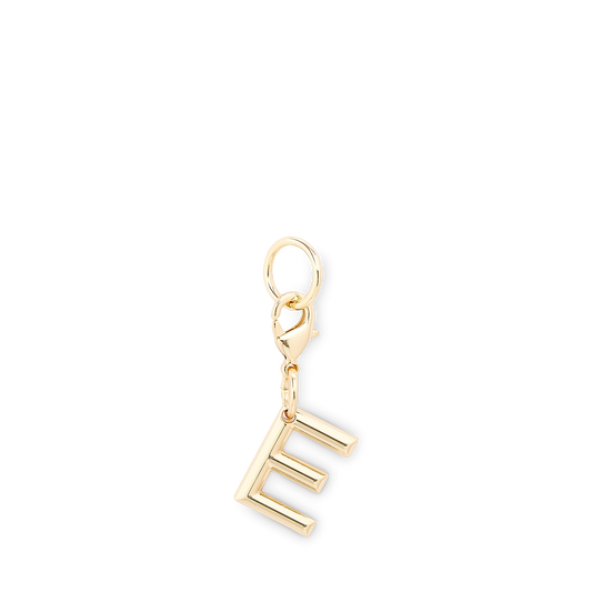 Charm letter E - Gold - Gold color