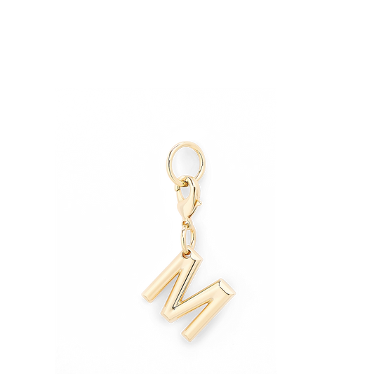 Charm letter M - Gold - Gold color