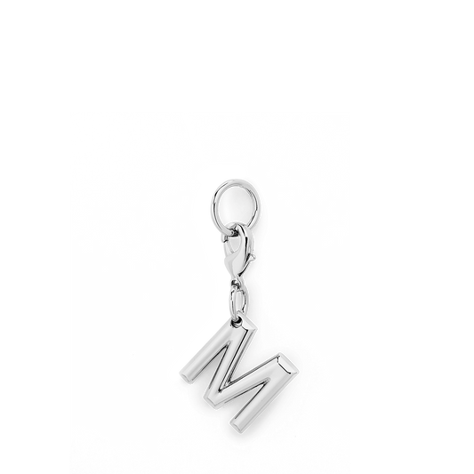 Charm letter M - Silver - Silver color