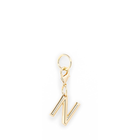 Charm letter N - Gold - Gold color