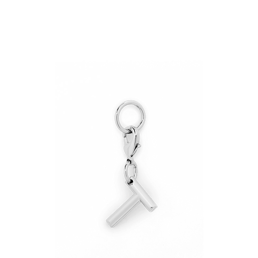 Charm letter T - Silver - Silver color