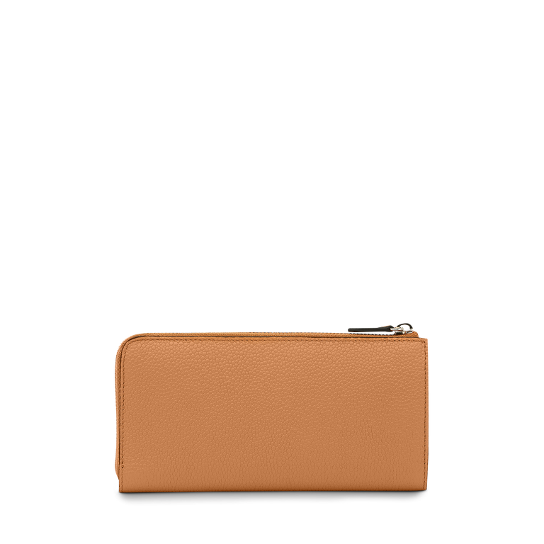 LARGE ZIPPED WALLET IN GRAINED CALFSKIN - E