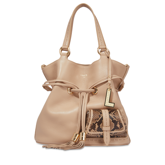 Sac seau M - Cappuccino/dore