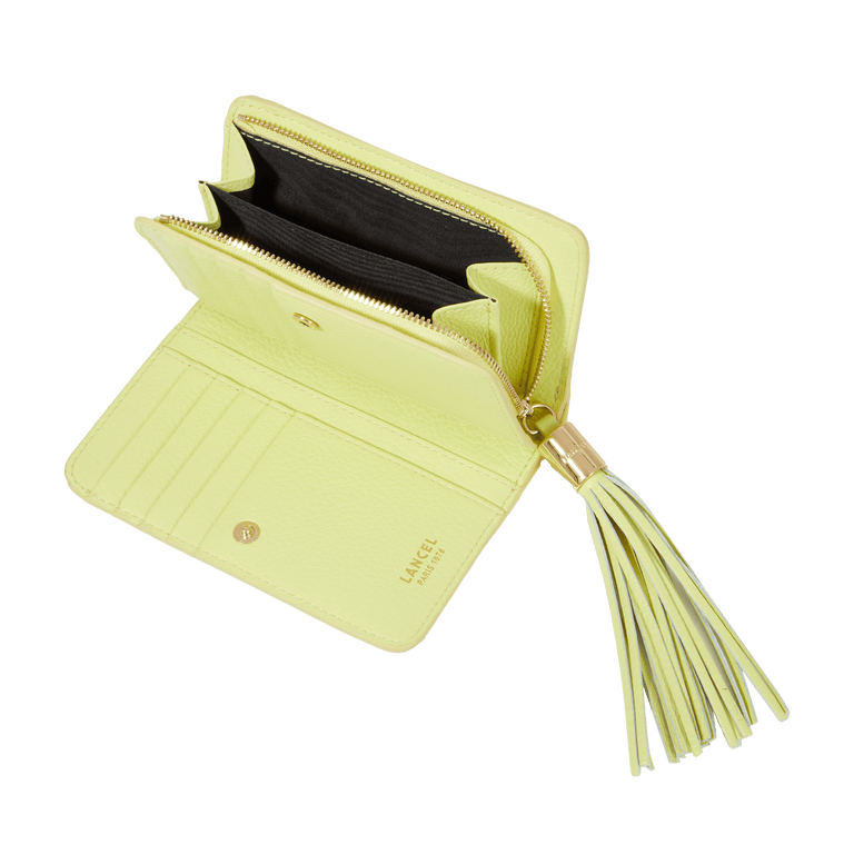 Portefeuille rectangulaire compact zippe Lancel