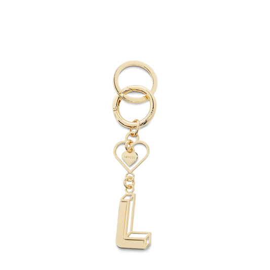 Metal logo heart key ring - Light Gold